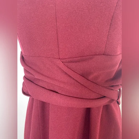 Dress the Population M Alessia Deep Red Burgundy Tie Waist Backless Dress - Picture 7 of 8